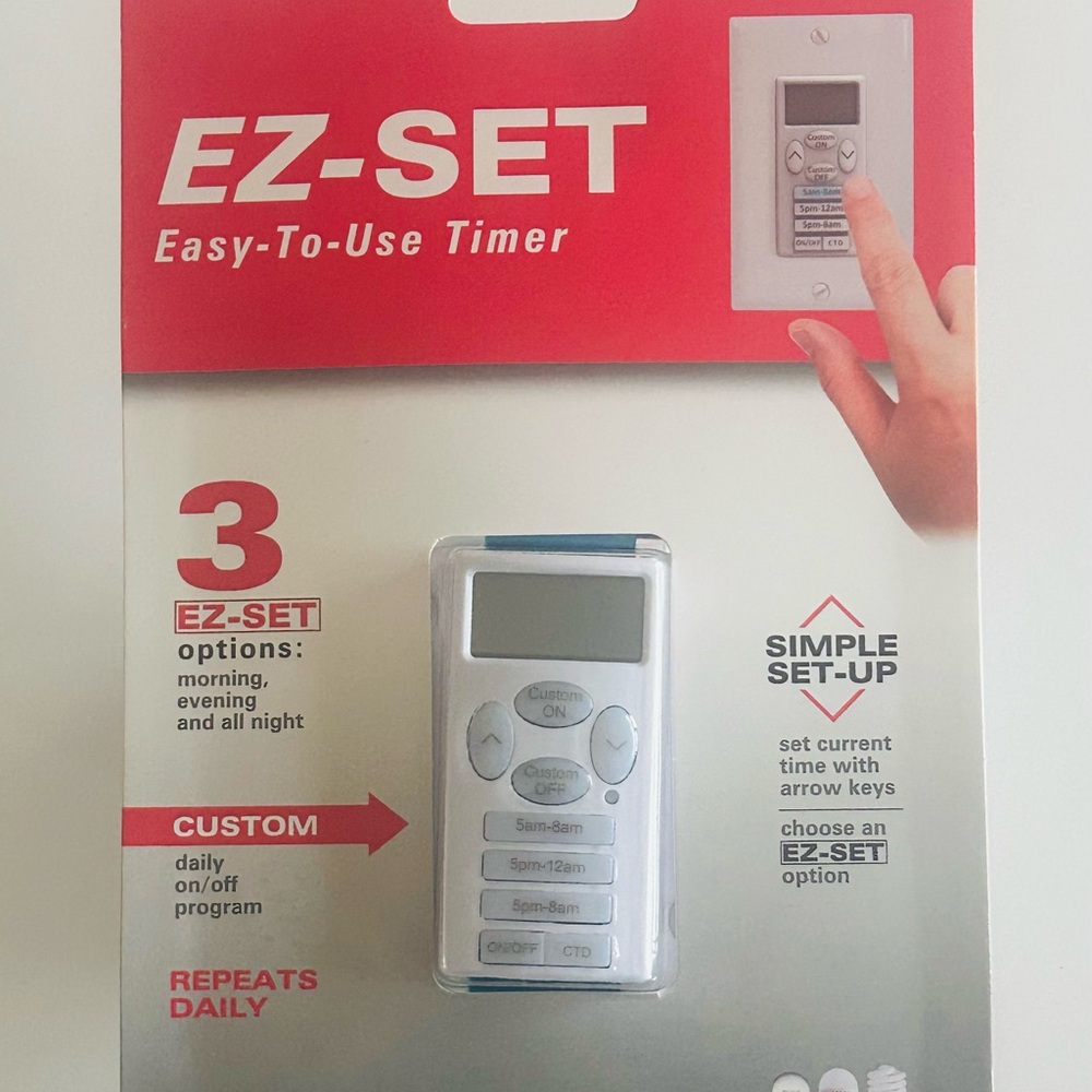Digital Wall Timer White with Gray Buttons